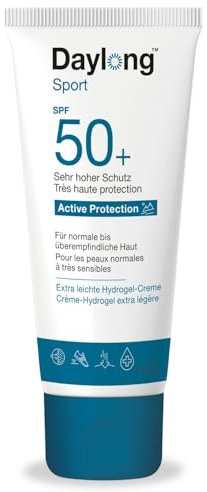 Daylong Sport Active Crème Solaire Hydrogel-Creme SPF50+, Visage et corps, Technologie d’absorption ultra rapide, 200ml