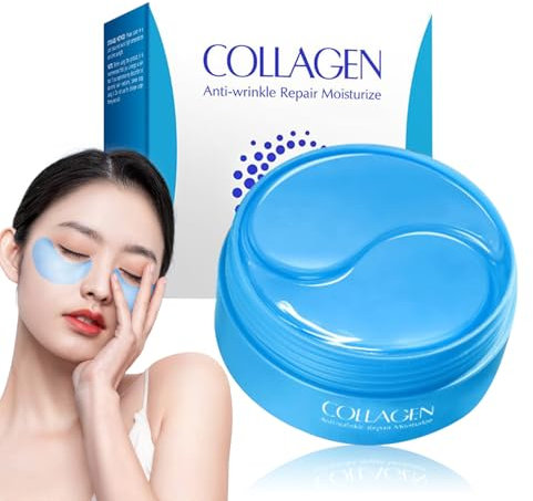 Augenpads, 60 Stück Augenpads Gegen Augenringe, Augenringe Entfernen Eye Pads, Augen Hyaluron Collagen Maske, Befeuchten Anti-Aging Eye Pads Reduktion Augenringe Eye Patches, Anti Wrinkle Light Lines