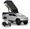 TGRCM-CZ 1/32 Tesla Cybertruck Elektrischer Pick-Up Modell Auto Camping RV mit Motorrad, Zink Legierung Pull Back Fahrzeuge Modellauto mit Ton und Licht für Kinder 3+ Jahre alt (Silvery)