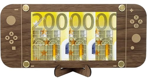 Geldgeschenk Gamepad aus Holz – kreative Gamer-Geschenkverpackung mit Umschlägen, Wunscherfüller zur Jugendweihe, Konfirmation, Geburtstag, Zocker Geschenk für Männer & Jungen