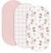 Baby Matratzenbezug Spannbettlaken 3er Pack 100% Musselin Baumwolle Öko-Tex 100 Musselin Stubenwagen Stubenwagen Bezug Kinderwagen Matratzenbezug 83 x 43 x 10 cm Spannbetttuch für Kinderwagen