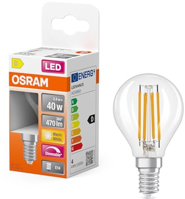 Osram LED Superstar Classic P 40 Filament DIM 2700 K 3,4 W | LED Superstar Classic P 40 Filament DIM, LED Lamps, klar, 45 mm dia, 15000 h, 1-Pack