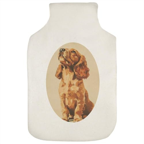 Azeeda 'Cocker Spaniel Puppy' Hot Water Bottle Cover (HW00039036) | Soft Fabric Case for Bedtime, Winter Warmth, Home and Gifts