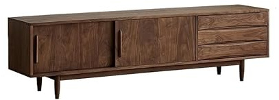 ENGENDER Mobile TV Mobile TV in Noce Nero for Soggiorno, Piccolo Appartamento, Moderno Tavolo portaoggetti, Adatto for Hotel, Bar Karaoke, Sale, Ville(180 * 42 * 55CM)