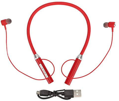 Cocoarm Neckband Magnetische Ohrhörer, Kopfhörer Kabellose Neckband Ohrhörer Magnetische mit 8H Spielzeit IPX5 Wasserdicht für Sport Laufen Fitness (Rot)