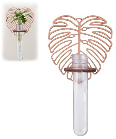 MOROBOR Wandhängende Blumen-Wasserröhren, 1 Packung Monstera-förmige Kunststoff-Pflanzen-Anzuchtstation, transparent, Wandbehang, Terrarium, Geschenke für Pflanzenliebhaber, Pflanzgefäße, Hydrokultur