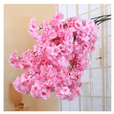 FGUJSUR Künstliche Kirschblüte, rosa, weißer Kirschbaum, Seidenblume, Frühlingskirsche, DIY Bonsai-Bogen, Hochzeits-Requisiten, Heimdekoration(B2 Peach pink)