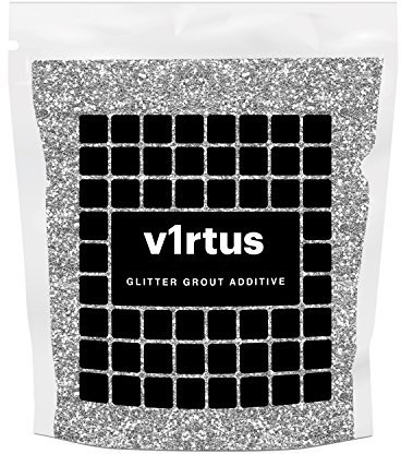v1rtus Glitter for Grout Additive Silver | for Adding Sparkle to Kitchen & Bathroom Tiles | Enhance Your Indoor Grouting Projects with a Sparkly Effect | 100g / 3.5oz