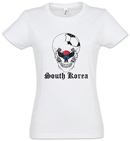 South Korea Football Skull I Damen T-Shirt Größen XS - 2XL