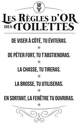 STICKERS LES REGLES D'OR DES TOILETTES