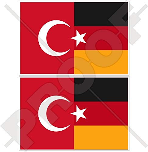 Vinyl-Aufkleber mit Deutschland-Türkei, 75 mm, 2 Stück