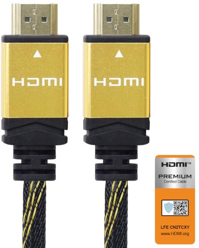 PremiumCord 4K High Speed HDMI 2.0b Kabel M/M 18Gbps mit Ethernet, Kompatibel mit Video 4K@60Hz, Deep Color, 3D, ARC, HDR, 3x geschirmt, vergoldete Anschlüsse, schwarz und gold, 3 m