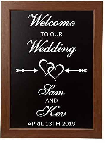 Welcome to our Wedding Sign Vinyl Sticker Decal Only (BLACKBOARD NOT INCLUDED) Personalised Rustic Vintage Name & Date Custom Text Wording Small to Large sizes available ref:5