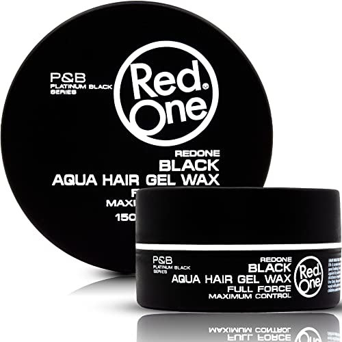RedOne wasserlösliches Haarstyling-Wachs, Haargel-Wachs, Ultra-Halt, Limettenduft, Männer- und Frauen-Haarwachs, lang anhaltender, glänzender Look, maximale Kontrolle, schwarz, 150 ml