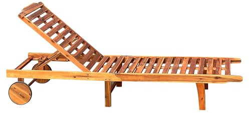 PLOß Rollliege, FSC®-Akazienholz, geölt, 197 x 69 x 30/89 cm, klappbar, verstellbar