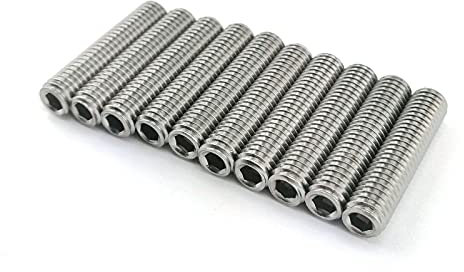 Gewindestifte Innensechskant Kegelkuppe Madenschrauben Edelstahl A2 DIN 913 (M10x20) x10