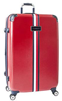 Tommy Hilfiger Unisex Erwachsene aufrechtes Hardside erweiterbar Spinner Gepäck mit TSA-Schloss, Rot/Ausflug, einfarbig (Getaway Solids), 28 Inch, Aufrechter Hartschalengepäck, erweiterbar, mit