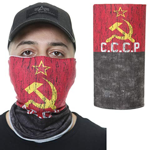 OneRedox Gesichtsschutz Halstuch Länder Bedruckt Sowjetunion Biker Schal Ski Motorrad Gesichtsmaske BND-002
