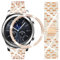 DEALELE Compatibile con Galaxy Watch 46mm, Sostituzione Cinturino in Metallo Strass Diamanti 22mm con Bezel Ring Cassa Castone per Samsung Gear S3 Frontier/Classic Donne Uomini, Oro rosa