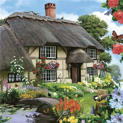 20 Servietten Traumhaftes Landhaus | Garten | Sommer | Tischdeko 33x33cm