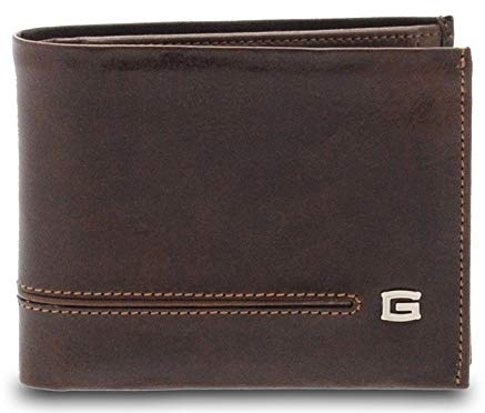 GIUDI Herrenbrieftasche aus Kalbsleder und Rindsleder, horizontale Linie, Made in Italy