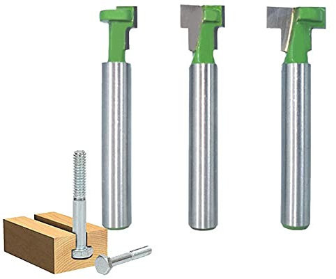 Bit Del Router Della Taglierina, 3 Pezzi Lavorazione del legno Cutter Router T-Slot Track Fresa Legno Fresatrice Tagliente T-scanalatura T-Slot Track Fresa per Utensile Lavorazione Del Legno