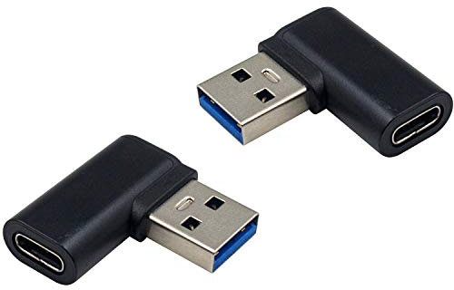 Duttek USB C auf USB Adapter, Links und Rechts Abgewinkelter USB 3.0 Stecker auf TypeC Buchse Adapter, kompatibel mit Airpods iPad/Samsung Note 10/Google Pixel/Laptops