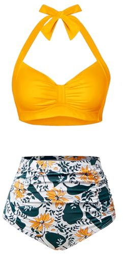 Holipick Damen Women's High Waisted Bikini Set Bikini-Set (2er Pack)