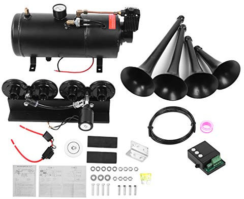 Klakson do motocyklaAir Horn Kit Quad Trompeten 1 Gallone 150PSI 12V Universal für Boot LKW Auto Pickup Lautes System Edelstahl