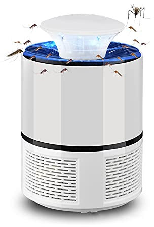 MZSM Lampada Antizanzare LED Zanzariera Elettrica con Luce UV Insetti Trappola Anti Zanzare USB Mosquito Killer Lamp Ultra-Silenziosoper Uso Esterno ed Interno -19 cm(Bianca)