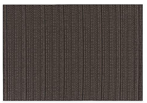 DomDeco In- & Outdoor Teppich UMAR mit unifarbenem Flachgewebe - wetterfest & robust für Garten/Terrasse/Balkon oder Innenräume, aus Kunstfaser, Schwarz in 80x150cm