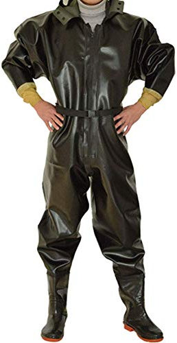 XBSXP Angelstiefel & Wathosen Ganzkörper Wathose mit Gummistiefeln,Herren wasserdichte Wathosen Jagd Angeln Wathosen,A,42