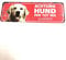 D&D Home, Warnschild Warnschild Hund 40 x 13 x 0,2 cm, Deutsche Version, roter Hintergrund, rostbeständiges Metall Warnschild mit lustigem Text