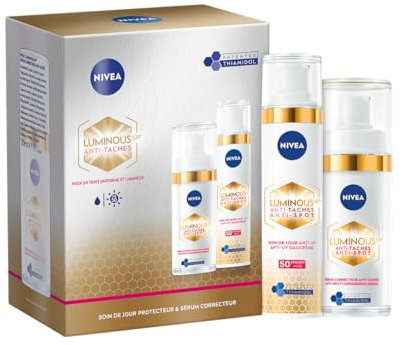 NIVEA Luminous 630 Tagespflege-Set & Serum, Gesichtspflege gegen Pigmentflecken, Anti-Aging-Pflege-Set für alle Hauttypen