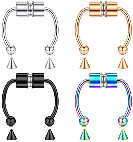 D.Bella Fake Septum Nose Ring - Non Piercing Septum Rings: Magnet Nose Ring for Women & Men