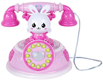 ibasenice Kids Retro Telephone Toy Simulated Rotary Phone for Toddlers Educational Role Play Toy 6 Inch Plastic Corded Phone for Early Learning and Family Fun