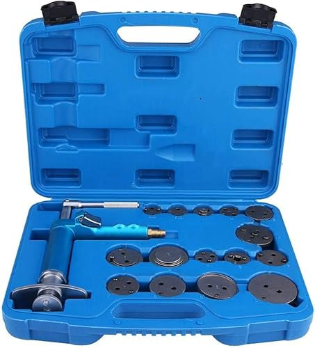 Arretratore ad aria compressa Strumento di ripristino del pistone del Freno 16 Pezzi Kit di Attrezzi per la Riparazione del pistone del Freno ad Aria compressa