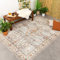 FRAAI | Home & Living Vintage Gartenteppich - Santo Flora Hellgrau - Wetterfest - Polyester - Flachgewebe - Balkon, Garten/Terrasse - Terrasse - Rug