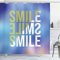 Smile Duschvorhang Moderner Großer Positiv Schriftzug In Verschiedenen Designs Stoff Badezimmer Deko Set Mit Haken 180x180cm