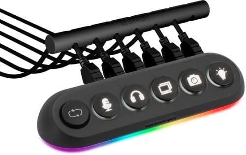 STREAMPLIFY HUB Deck 5, 4X USB 3.0, 1x USB 2.0, RGB, 12 V, EU-Netzkabel - Schwarz