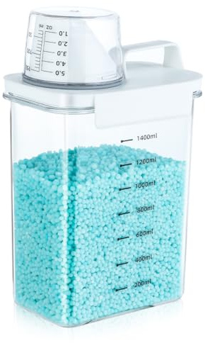 Tokokimo Wäsche Pulver Waschmittel Container, 61 Oz Wäsche Pulver Spender, Wäsche Duft Booster Perlen Spender für Wäsche Zimmer Organisation und Lagerung