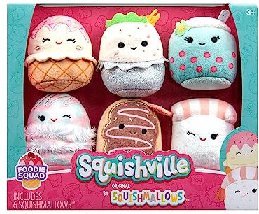 Squishville SQM0474-6er Pack Feinschmecker Squad, superweiche Mini-Squishmallows, 5cm Plüschfiguren