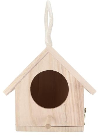 Vogelhäuser für draußen, Blaue Vogelhäuser hölzernes Vogelhaus mit Barsch draußen hängendes natürliches hölzernes Vogelhaus Kolibri-Haus für kleine Vögel