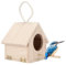 Vogelhäuser für draußen, Blaue Vogelhäuser hölzernes Vogelhaus mit Barsch draußen hängendes natürliches hölzernes Vogelhaus Kolibri-Haus für kleine Vögel