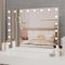 YOURLITE Miroir Maquillage Hollywood 80x62 cm,18 Ampoules LED Miroir Coiffeuse Luminosité Variable avec Port USB, Contrôle Tactile avec Loupe Grossissante, pour Coiffeuse Miroir sur Table/sur Mur