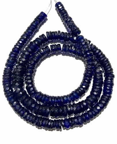 Natural PAILIN BLUE SAPPHIRE tyre facated Beads 6-7 MM 18 inch long string jewelry making gemstone beads for necklace bracelet