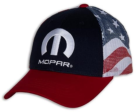 Checkered Flag Sports Mopar Baseballkappe für Herren – Logo Autorennmütze, rot / weiß / blau, Einheitsgr��e
