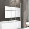 WDWRITTI Duschwand für Badewanne 140x140cm Faltbar 3-teilig, Gestreift Badewannenaufsatz Duschtrennwand aus 6mm ESG Sicherheitsglas, Duschabtrennung für Badewanne