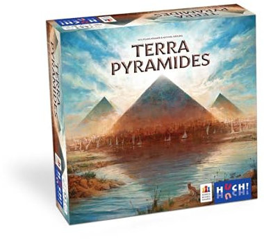 HUCH! | Terra Pyramides | Familienspiel | Für 1 bis 4 Spieler ab 10 Jahren | Ressourcenmanagement | inklusive 2 Erweiterungen | einfache Grundversion, anspruchsvolle Erweiterungn