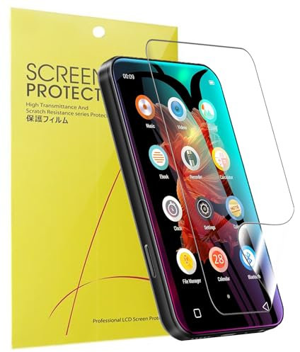Blueshaweu Screen Protector Compatible with TIMMKOO 4.0 Inch Q3E / Q5 MP3 Player, HD Clear Flexible TPU Screen Protector [Pack of 6] for TIMMKOO Q3E / TIMMKOO Q5 MP3 Player (Transparent)